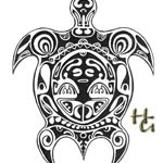 Tatouage de tortue maorie dessin